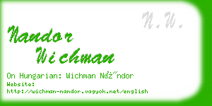 nandor wichman business card